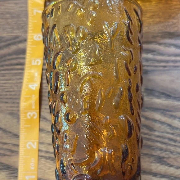 Vintage Set of 2 Anchor Hocking Milano Amber Drinking Glasses - Picture 3 of 4